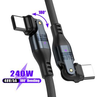 180° 240W USB-C to USB-C Cable, PD Fast Charging & Data Transfer, 1.2M